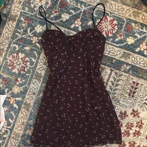 Urban Outfitters Dark Brown Floral Mini Dress
